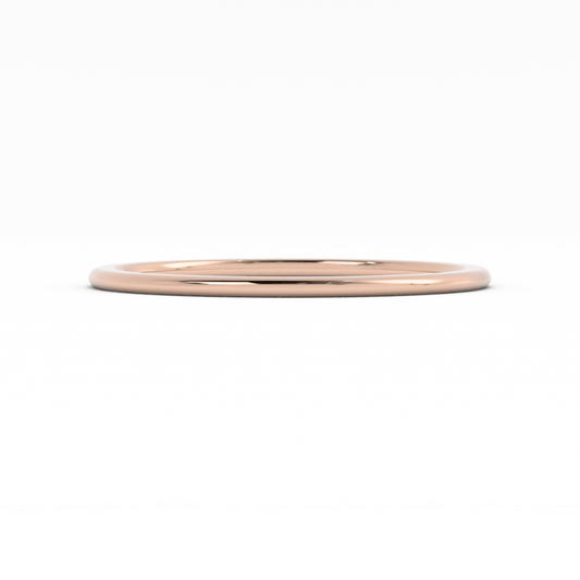 18K Rose Gold 1mm Mid-Weight Domed Comfort Fit Wedding Band