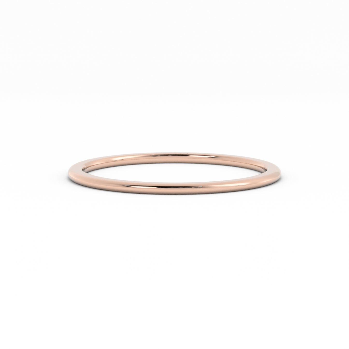 18K Rose Gold 1mm Mid-Weight Domed Comfort Fit Wedding Band