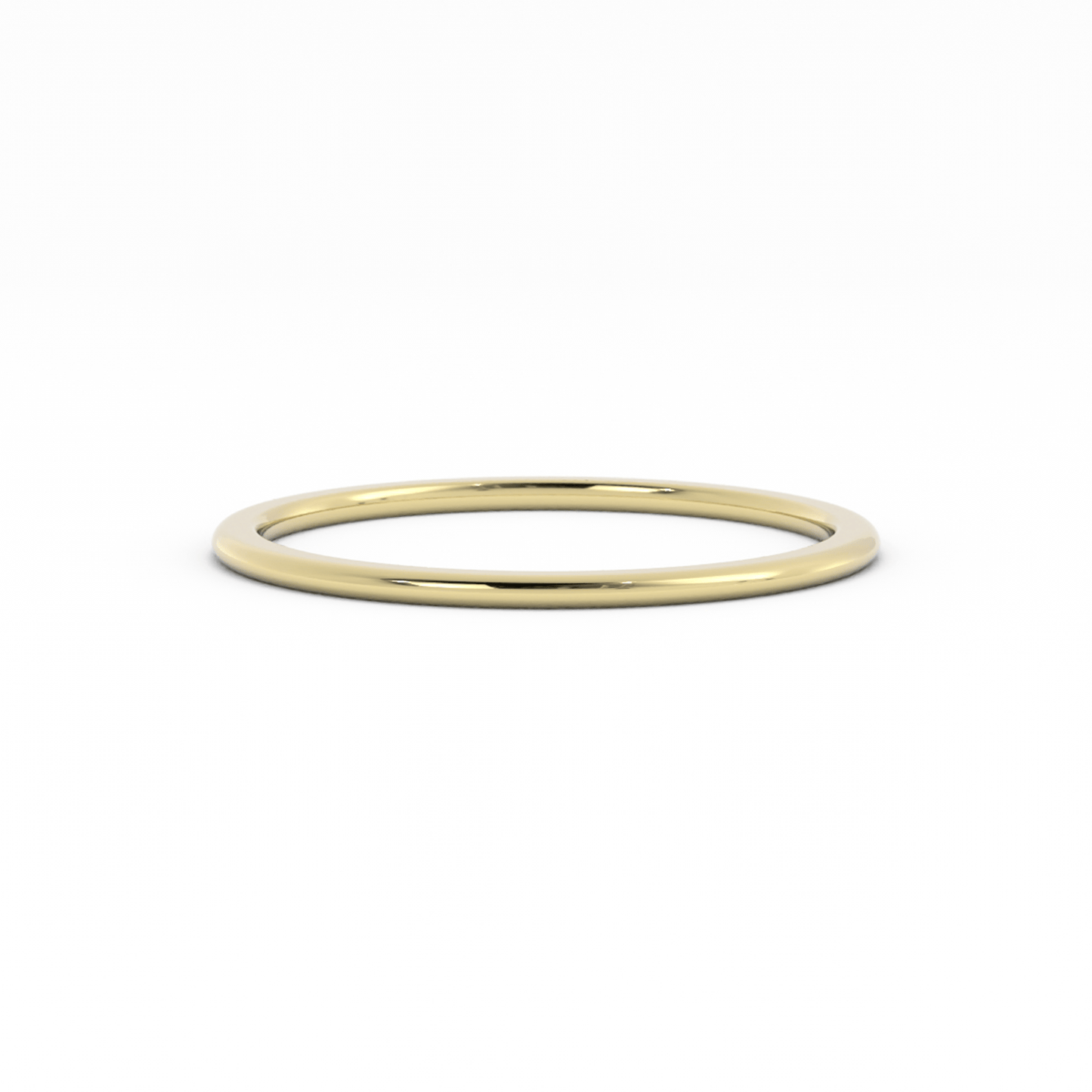 18k Yellow Gold 1mm Mid-Weight Domed Comfort Fit Wedding Band