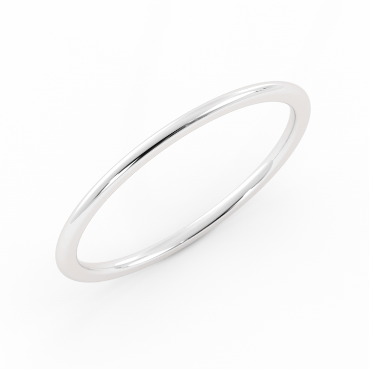 Platinum 1mm Mid-Weight Domed Comfort Fit Wedding Band