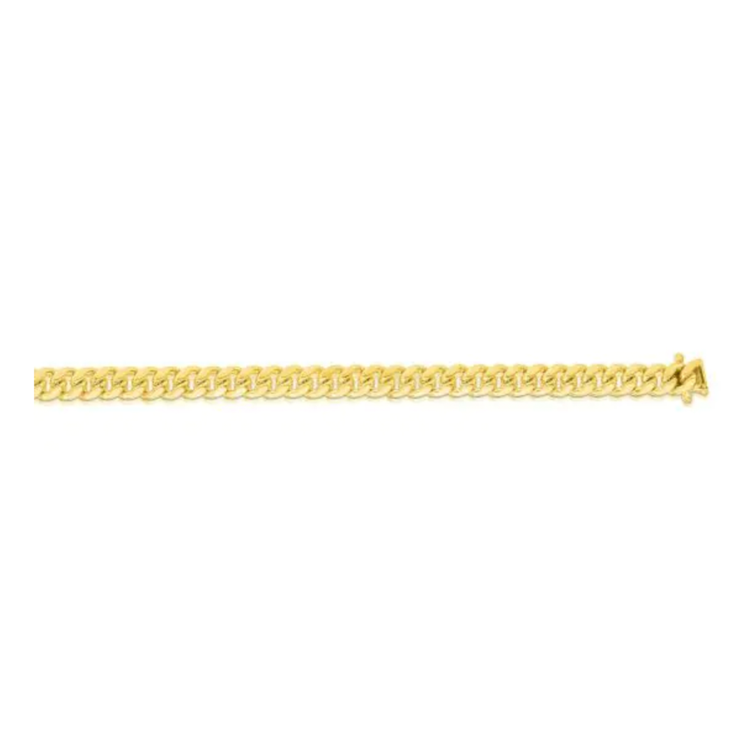 10K Gold 4.5mm Semi-Solid Miami Cuban Chain