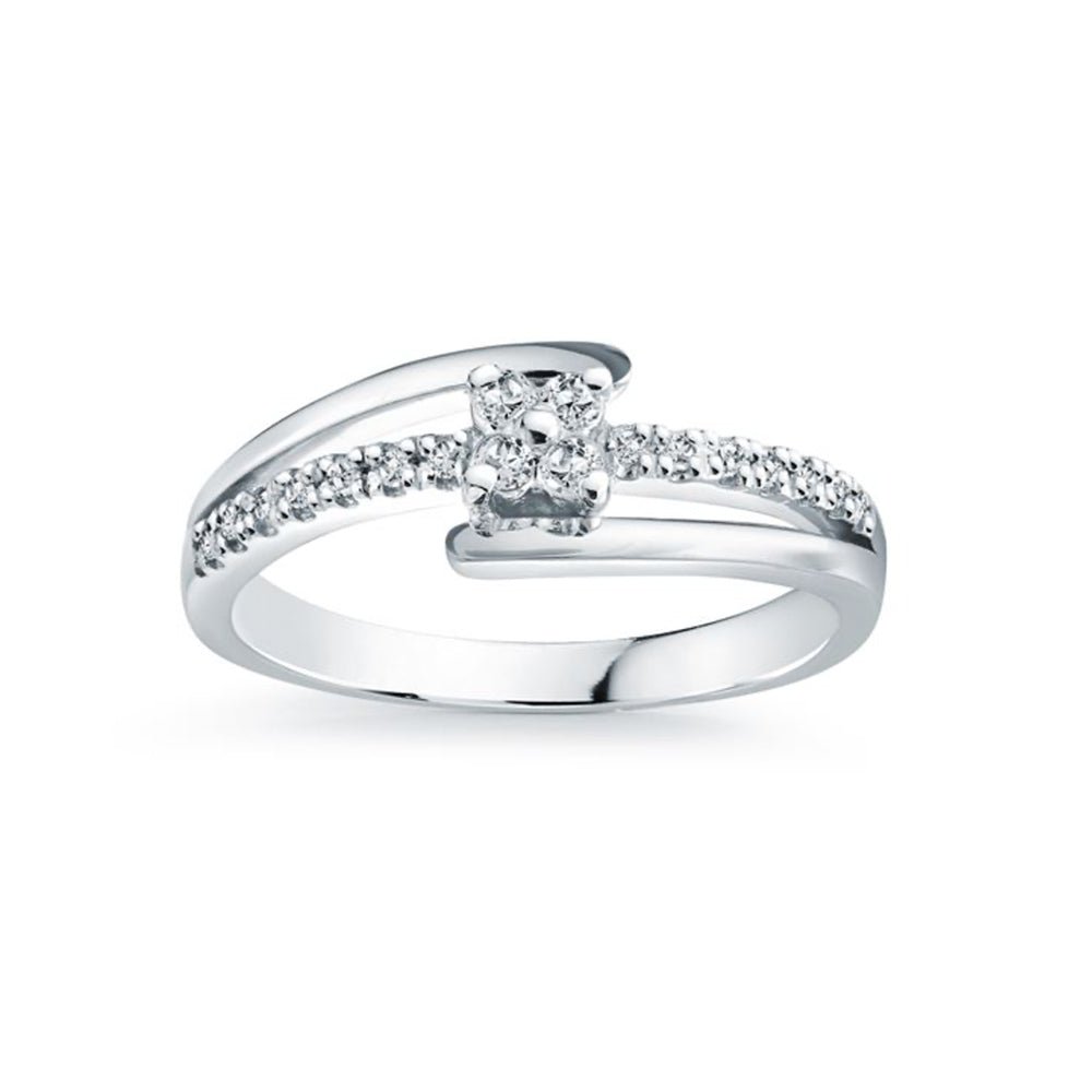 0.015ct Lab Grown Diamond Pave Accent Platinum Engagement Ring