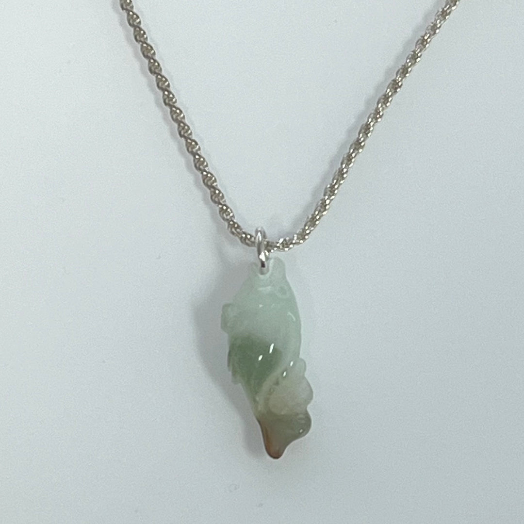 Sterling Silver Chain with Fish Pendant High Polish Customer Necklace, Make New Bail