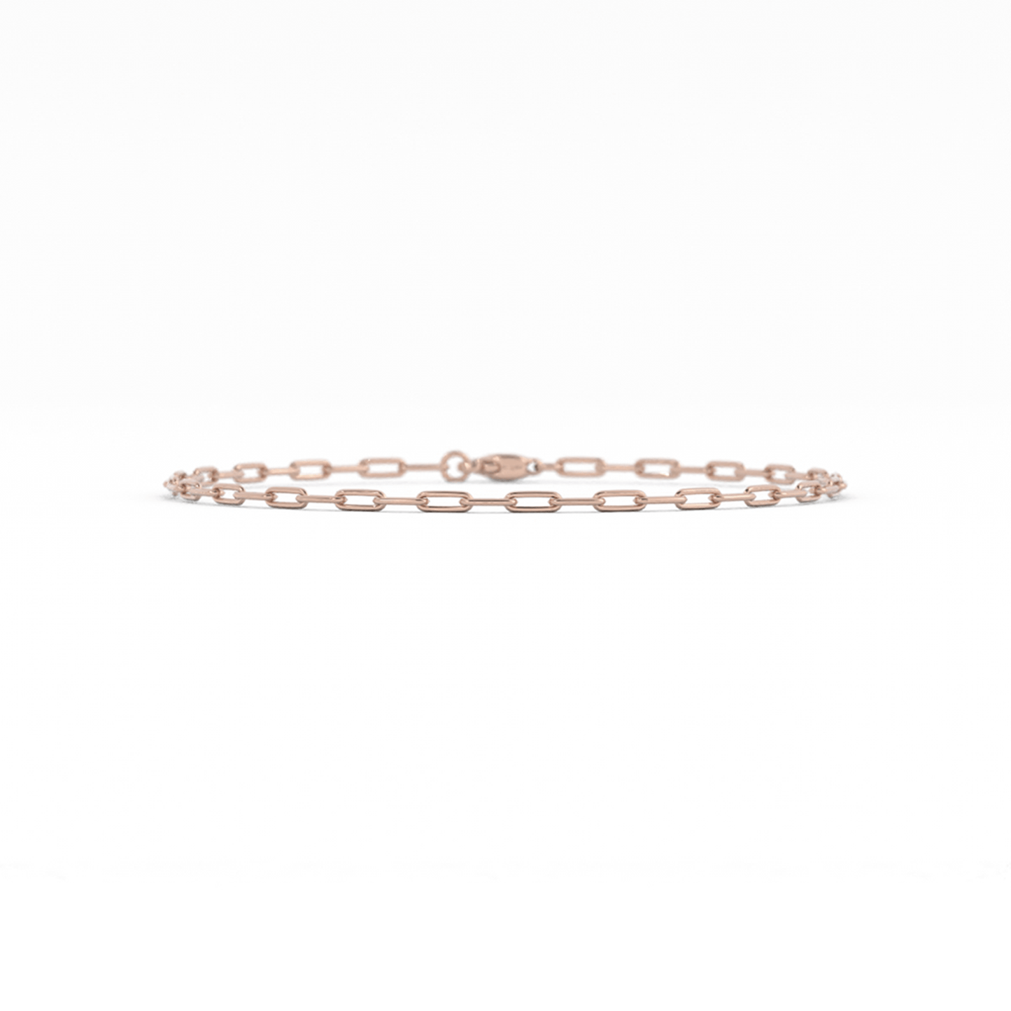 10K Rose Gold Paperclip Bracelet