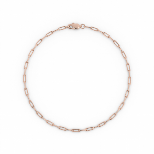 10K Rose Gold Paperclip Bracelet