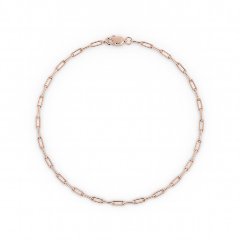14K Rose Gold Paperclip Bracelet
