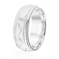 Satin Milgrain Lattice Pattern 8mm Band