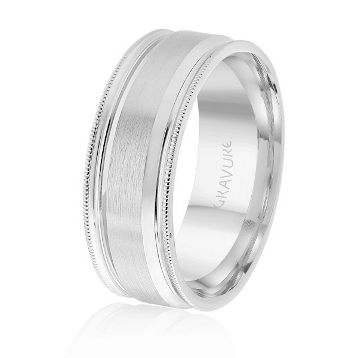 Double Groove Satin Finish with Milgrain Edge