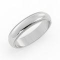 Platinum 5mm Milgrain Domed Comfort Fit Wedding Band