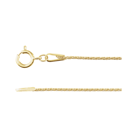 Wheat Chain 1mm with Spring Ring Clasp