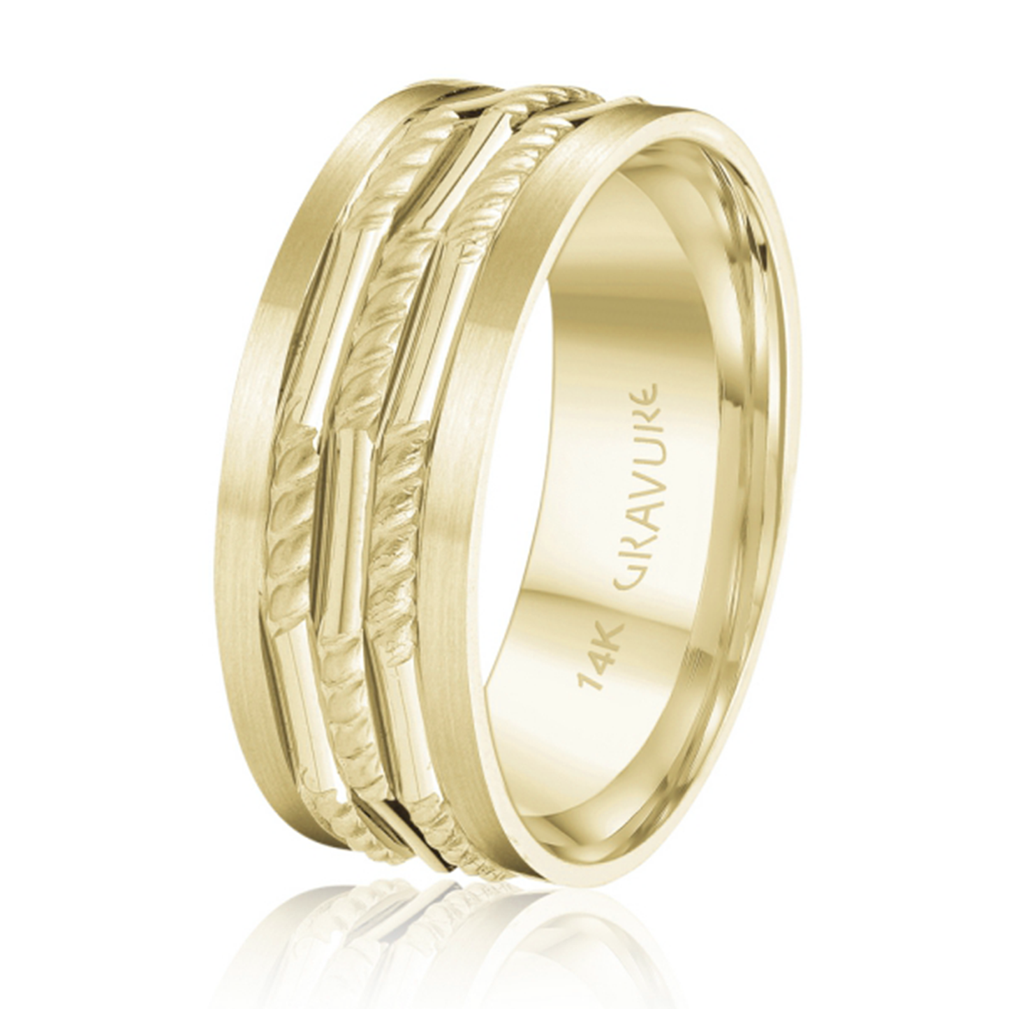 Indented geometric pattern with rope detailing