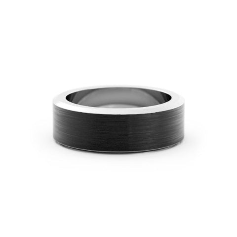 Two-Tone Black/White Cobalt 7mm Wedding Band