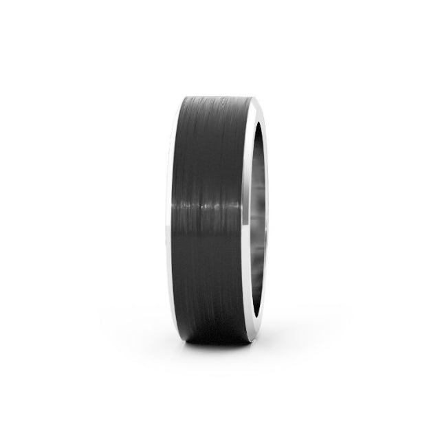 Two-Tone Black/White Cobalt 7mm Wedding Band