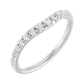 14K White Gold Graduating Stone Contour Wedding Band