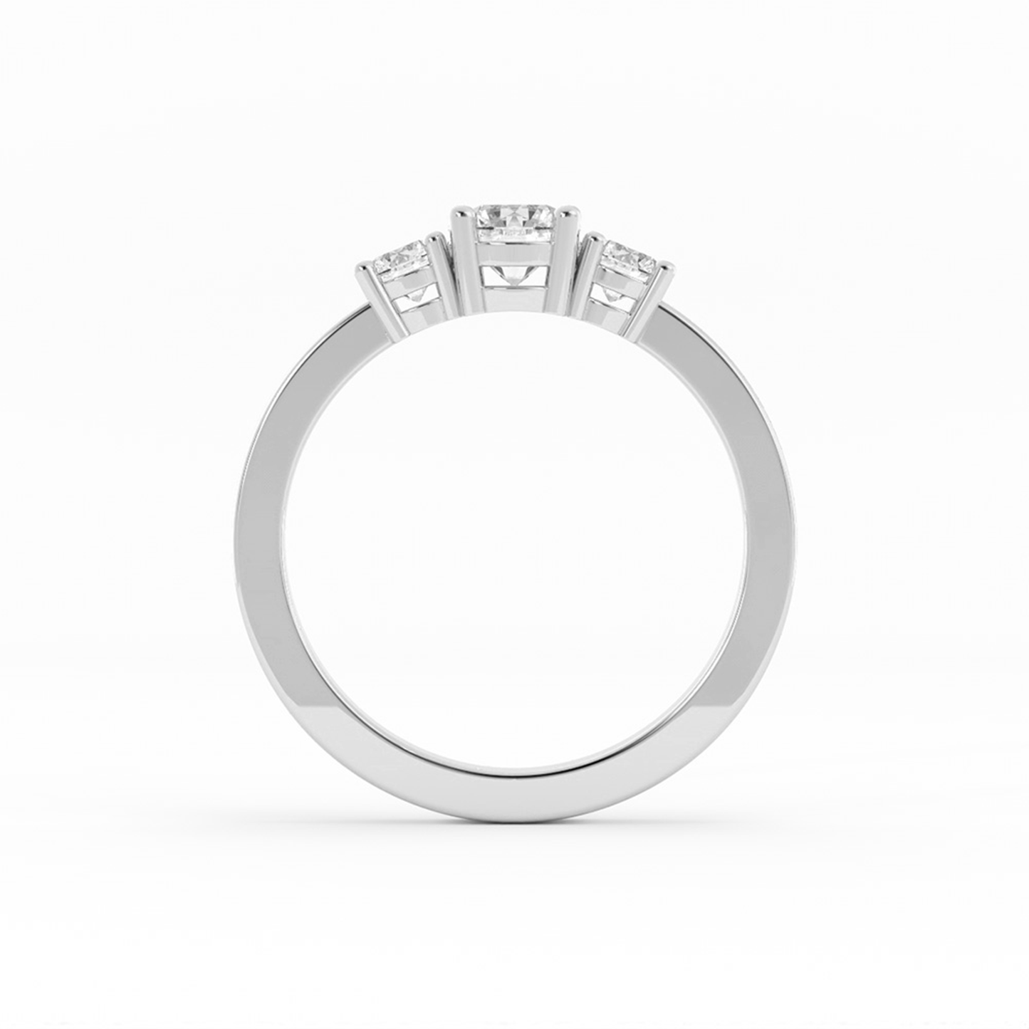0.5ct Lab Grown Diamond Round Three Stone Platinum Engagement Ring