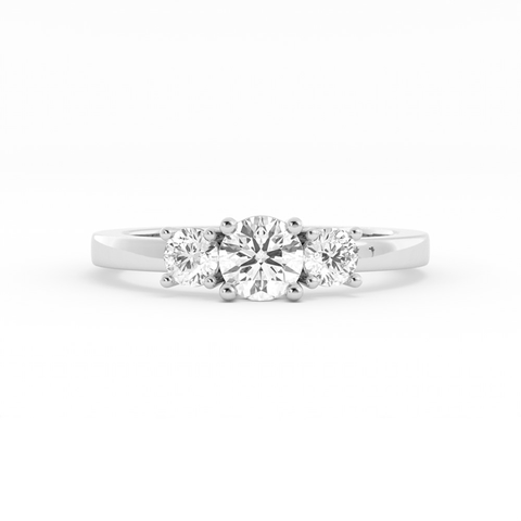 0.5ct Lab Grown Diamond Round Three Stone Platinum Engagement Ring