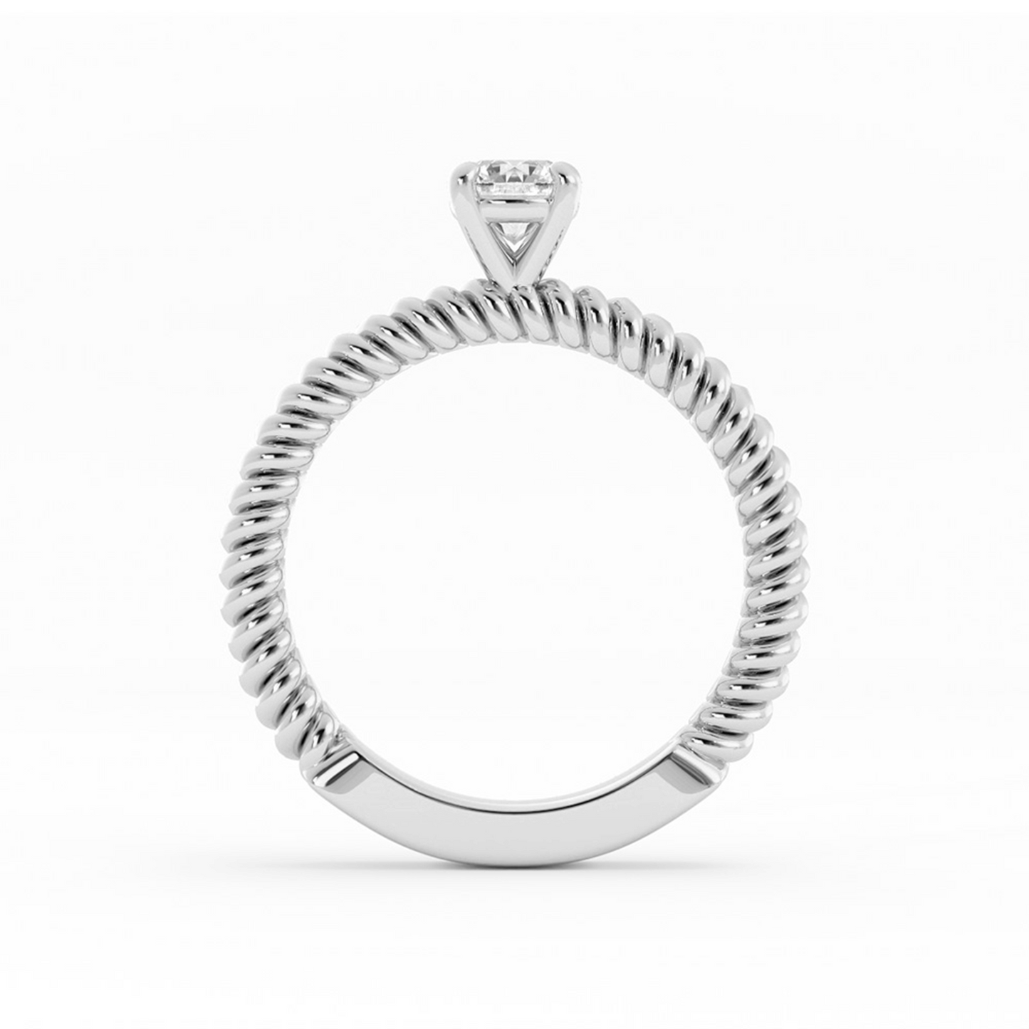 0.5ct Lab Grown Diamond Rope Solitaire Platinum Engagement Ring