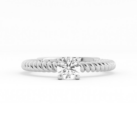 0.5ct Lab Grown Diamond Rope Solitaire Platinum Engagement Ring