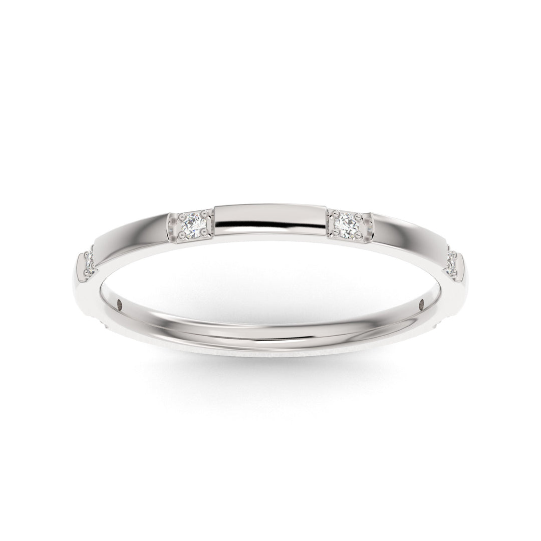 Platinum Six Spaced Stone Lab Grown Diamond Wedding Band