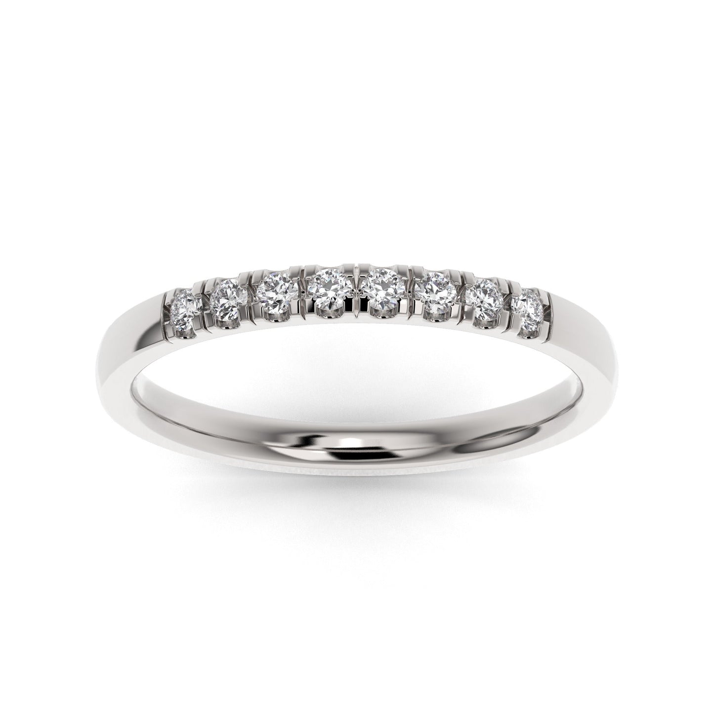 Platinum Pave Eight Stone Lab Grown Diamond Wedding Band