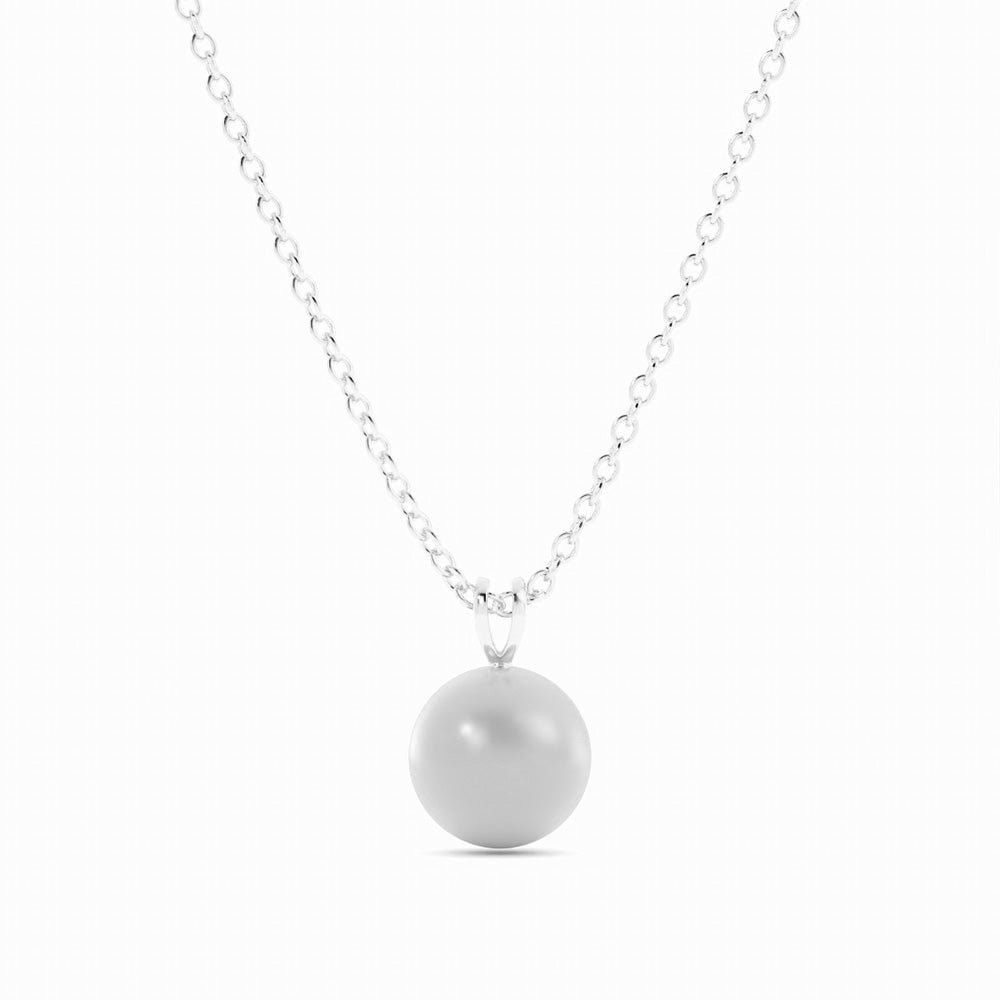 Akoya Pearl Solitaire Pendant Necklace Platinum-3