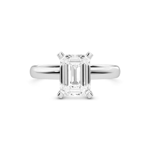 1.67ct Moissanite Emerald Solitaire Platinum Engagement Ring