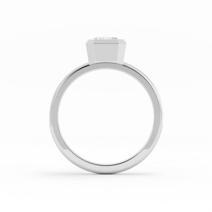 1.0ct Moissanite Emerald North South Solitaire Platinum Engagement Ring