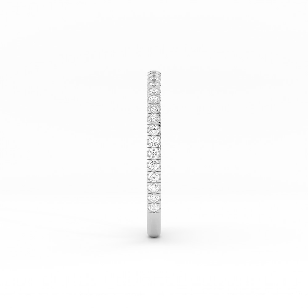 Platinum Round Three Quarter Pave Lab Grown Diamond Wedding Band