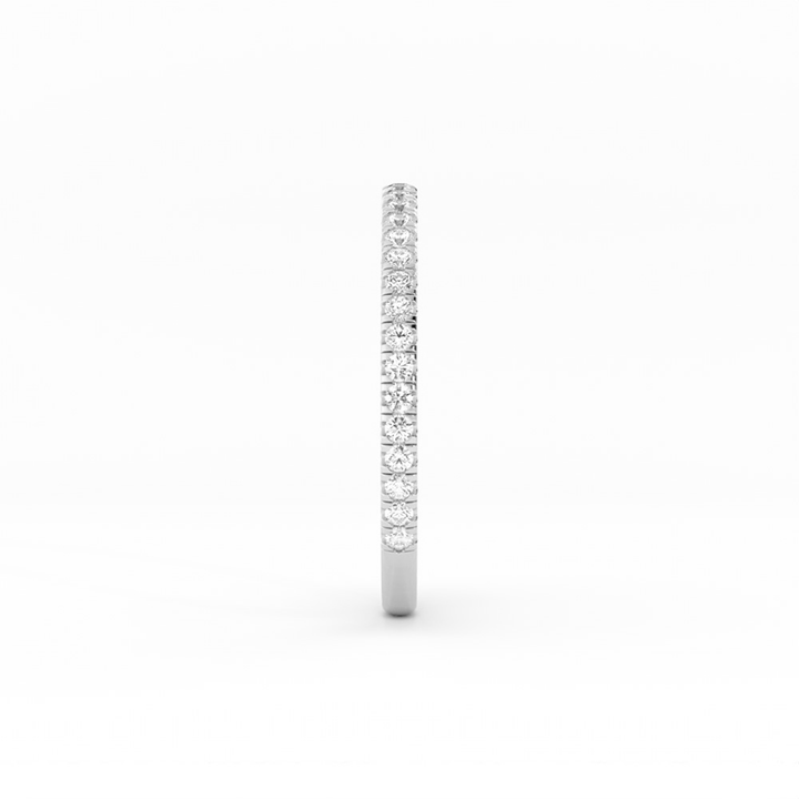 Platinum Round Three Quarter Pave Lab Grown Diamond Wedding Band