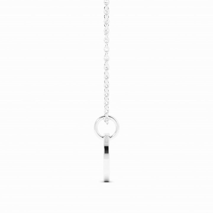 Sterling Silver Engravable Circle Pendant Necklace, Rhodium Plated