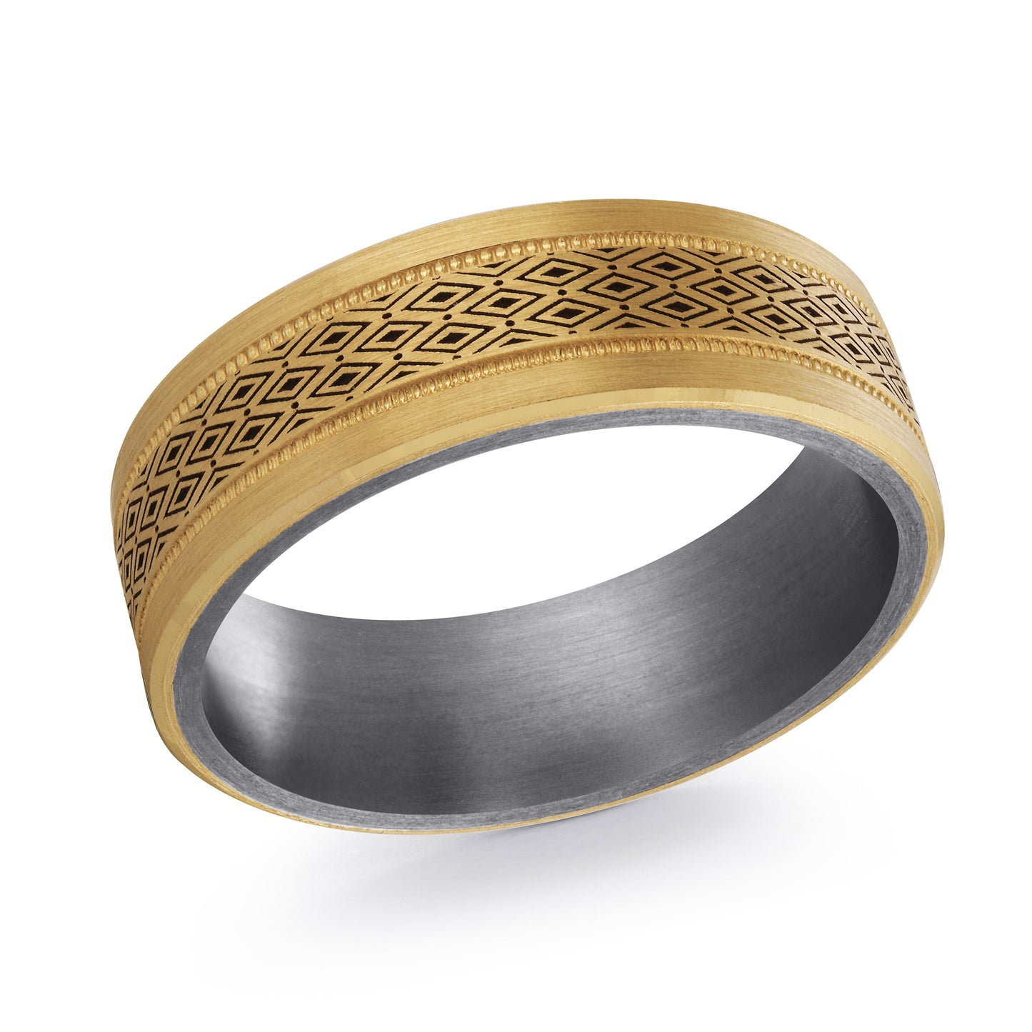 Two-Tone Grey Tantalum/14K Yellow Gold 7mm Wedding Band