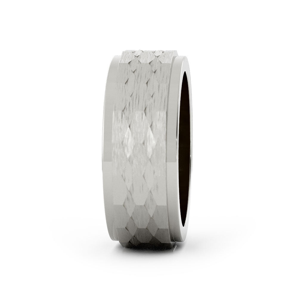 White Tungsten 8mm Wedding Band