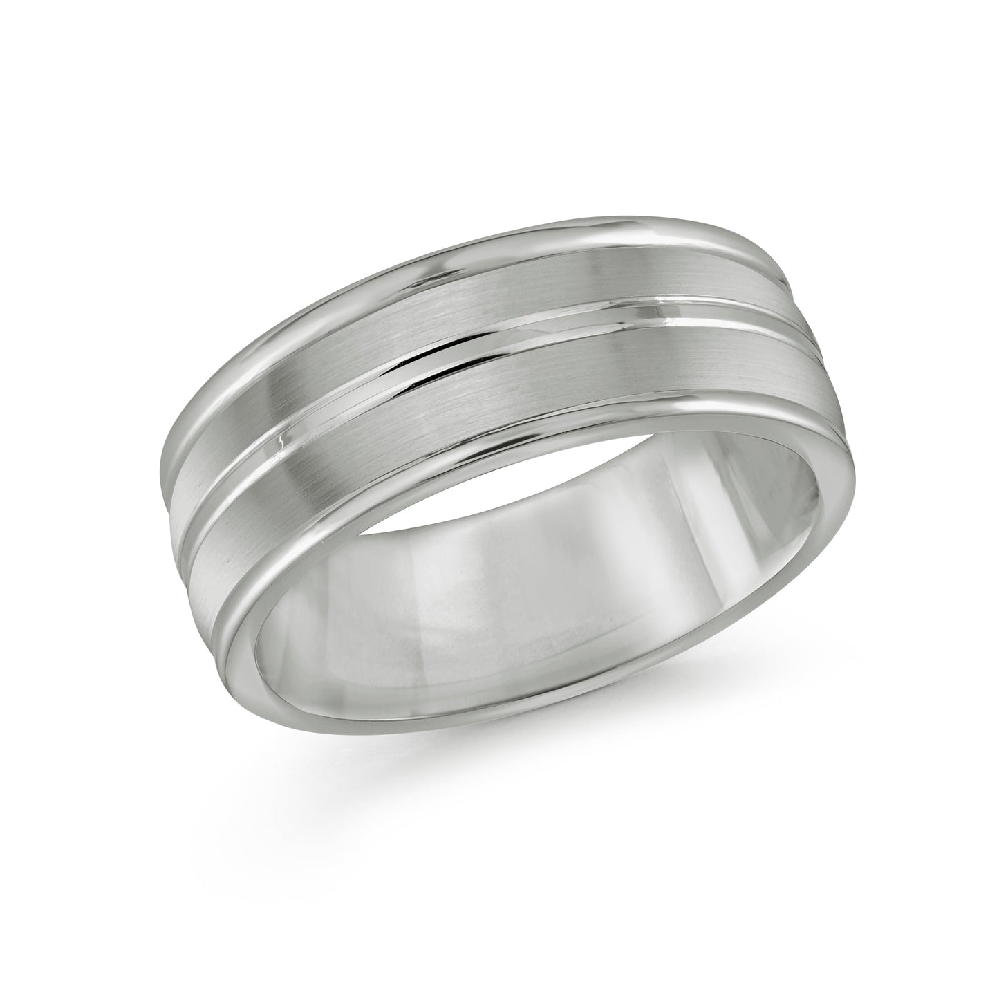 White Tungsten 8mm Wedding Band