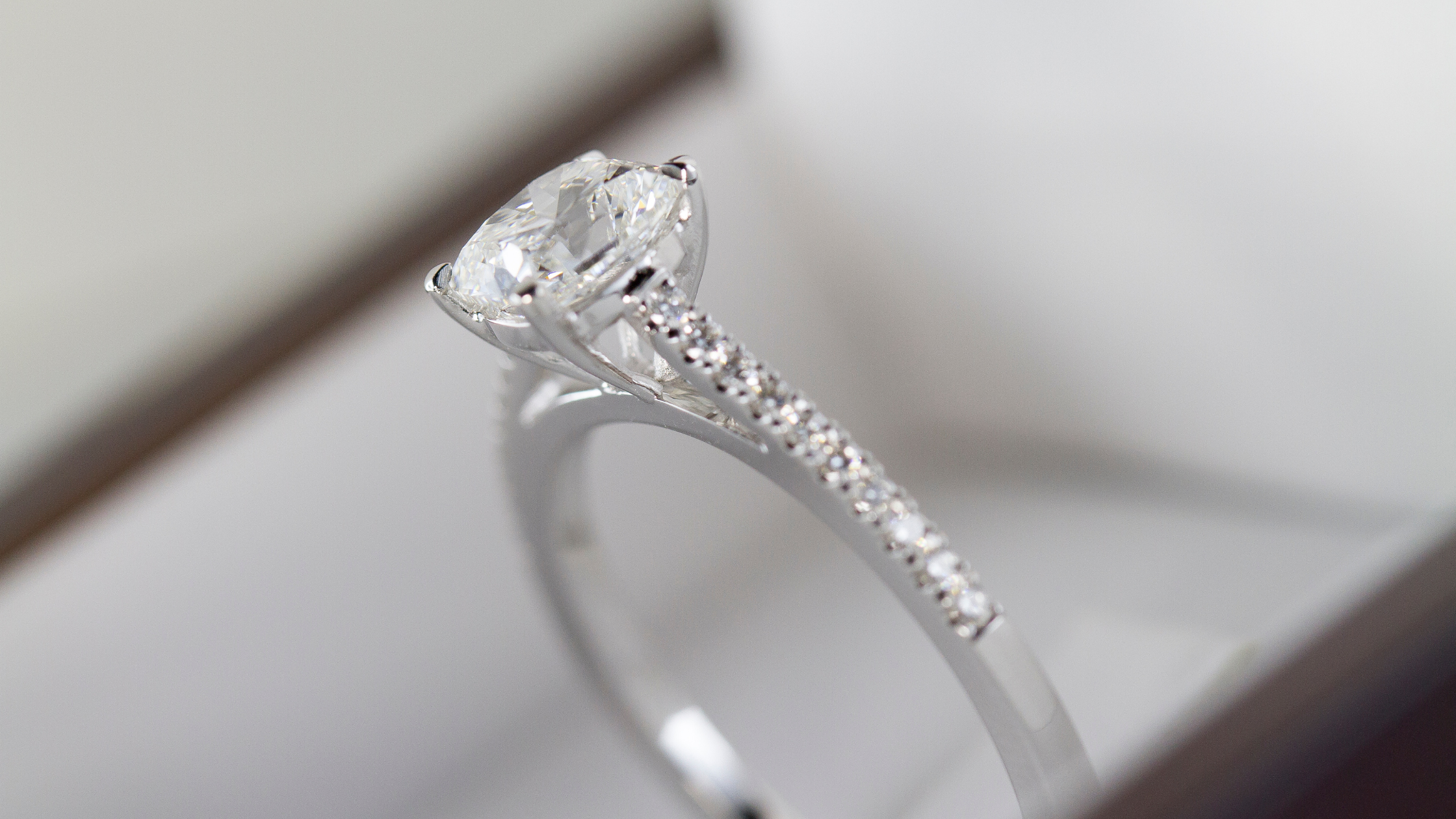 1940's White Gold Diamond Engagement Ring – Gem Set Love