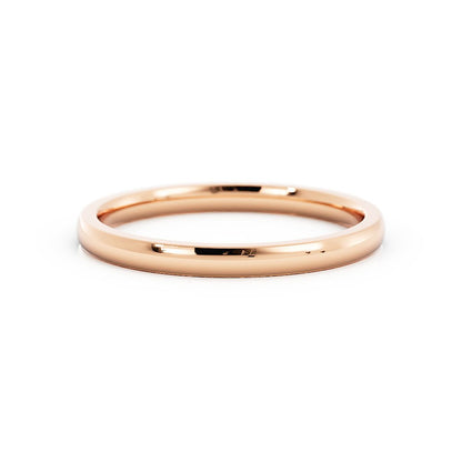10k Rose Gold 2mm Mid-Weight Domed Comfort Fit Wedding Band