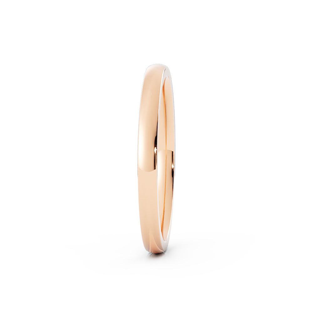 10K Rose Gold High Polish Heavy Domed 2mm Wedding Band