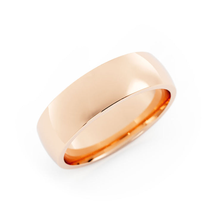 10K Rose Gold High Polish Heavy Domed 6mm Wedding Band