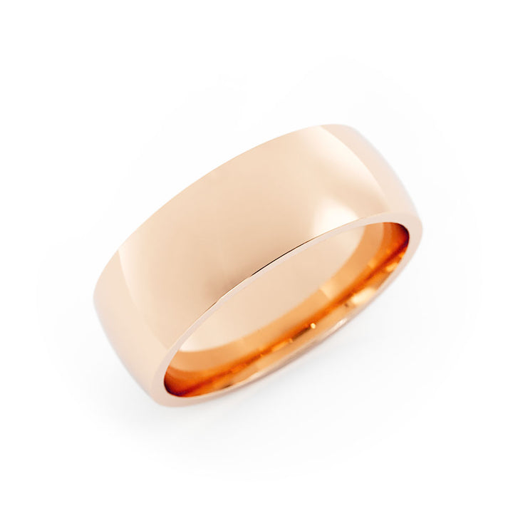 10K Rose Gold High Polish Heavy Domed 7mm Wedding Band