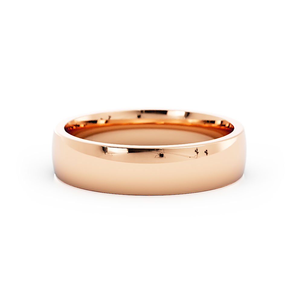 10K Rose Gold 5mm Lightweight Domed Comfort Fit Wedding Band