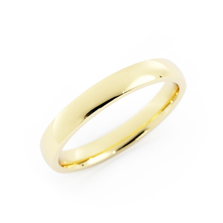 10K Yellow Gold High Polish Domed 3mm Wedding Band