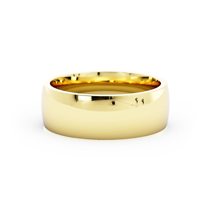 10K Yellow Gold High Polish Domed 7mm Wedding Band