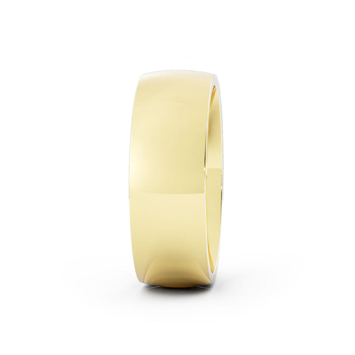 10K Yellow Gold High Polish Domed 7mm Wedding Band