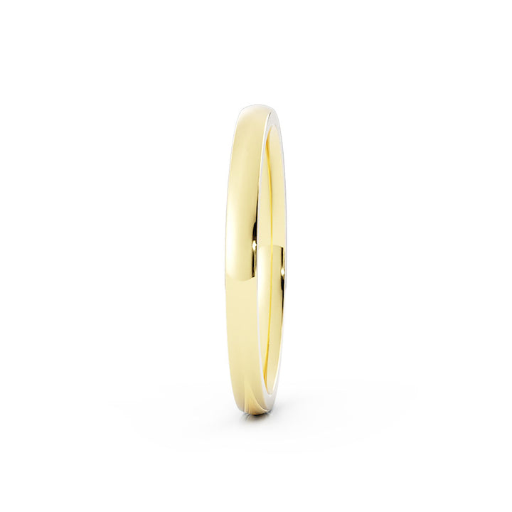 10K Yellow Gold High Polish Light Domed 2mm Wedding Band