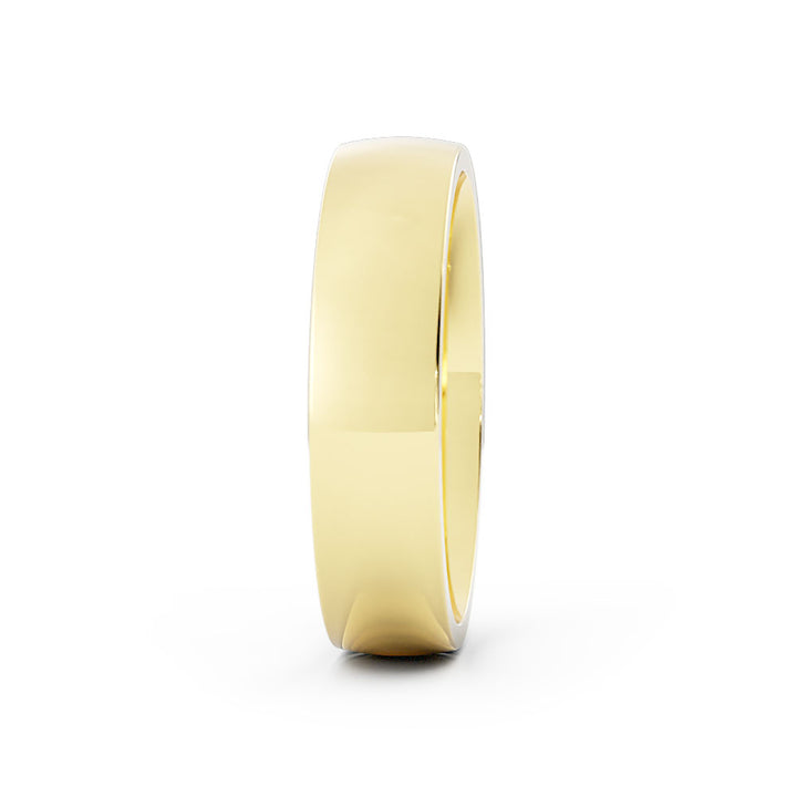 10K Yellow Gold High Polish Light Domed 5mm Wedding Band