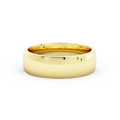 10K Yellow Gold 6mm Lightweight Domed Comfort Fit Wedding Band