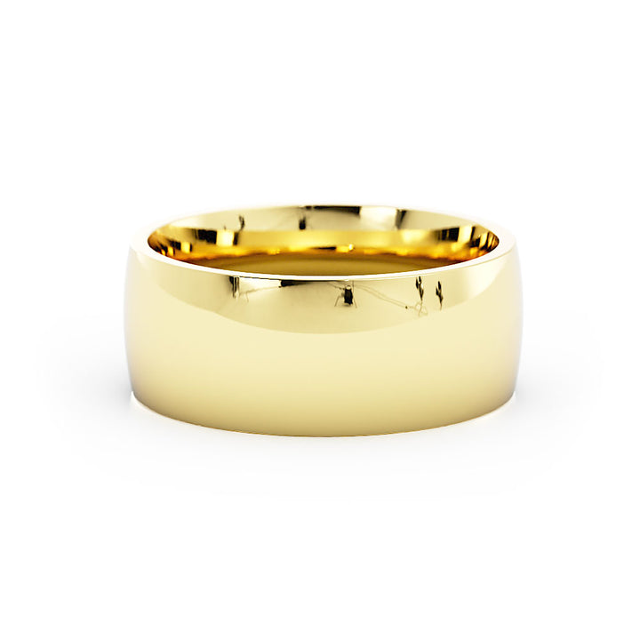 10K Yellow Gold High Polish Light Domed 8mm Wedding Band
