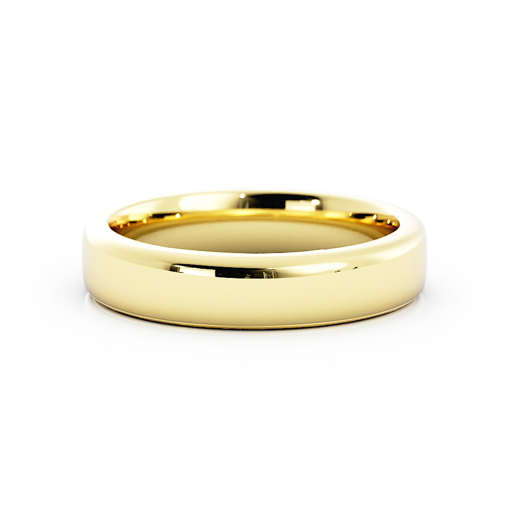 10K Yellow Gold High Polish Low Dome 4.5mm Wedding Band