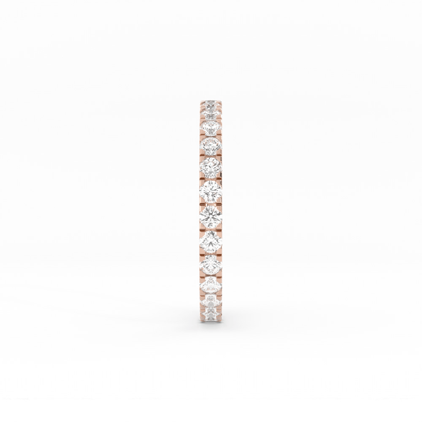 10K Rose Gold Round Eternity Lab Grown Diamond Wedding Band