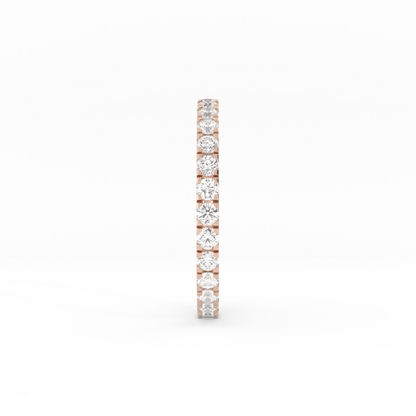 10K Rose Gold Round Eternity Lab Grown Diamond Wedding Band