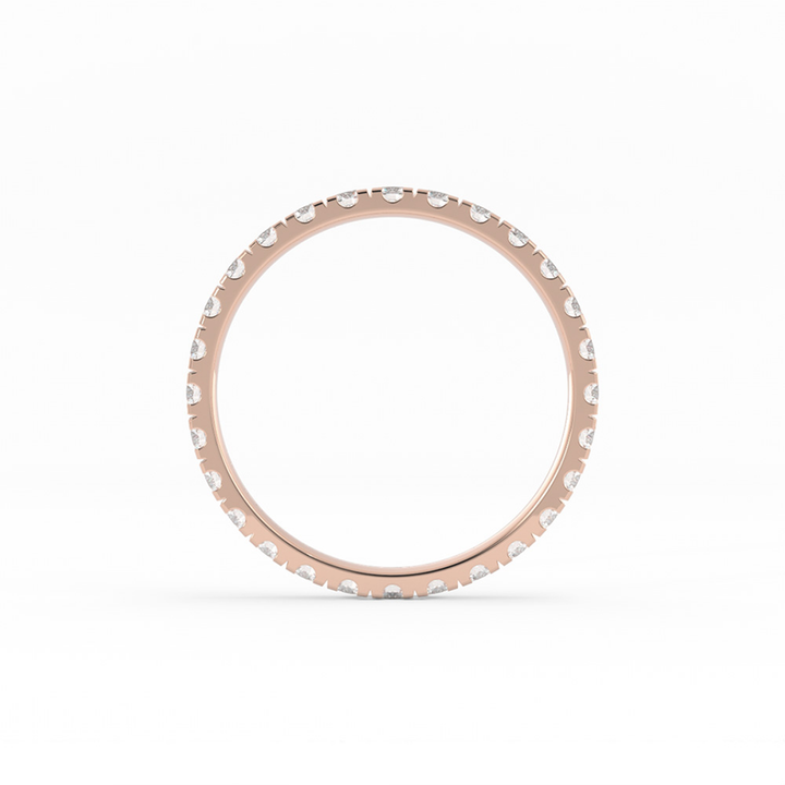 10K Rose Gold Round Eternity Lab Grown Diamond Wedding Band